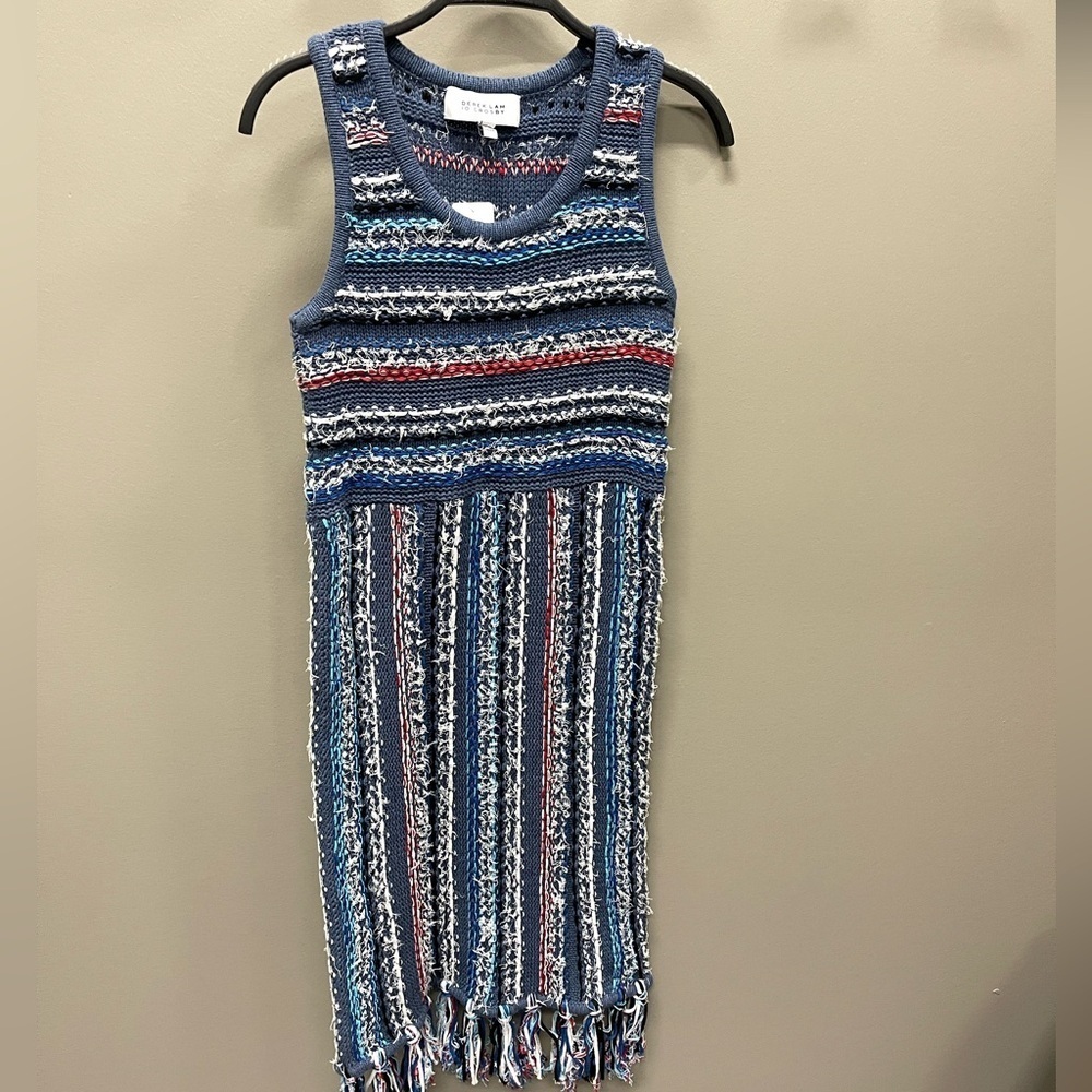 10 Crosby Derek Lam Striped Knit Dress - Blue, Red, White